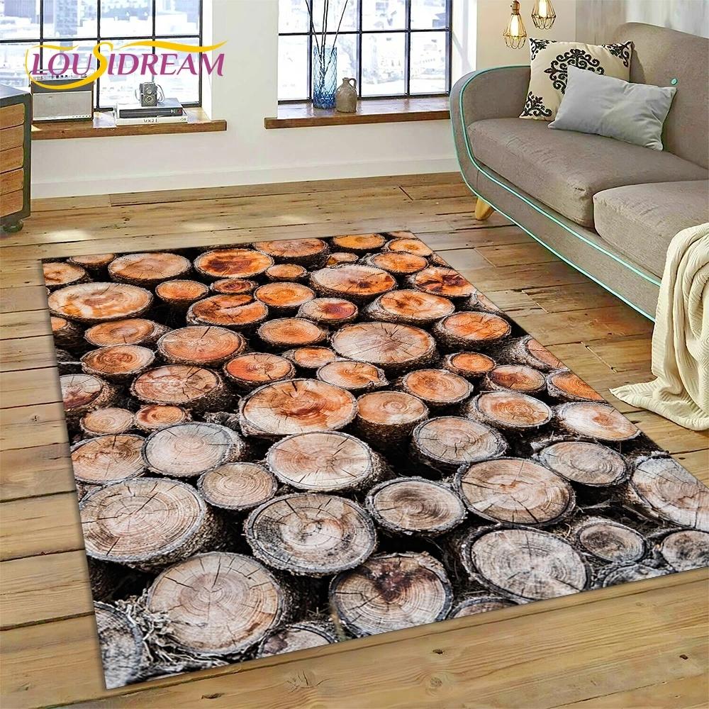 Color 3D Wood Grain Lines Rug Carpet for Living Room Bedroom Home Decor,Floor Mat Non-slip Decoration for Sofa Doormat Kid Gift