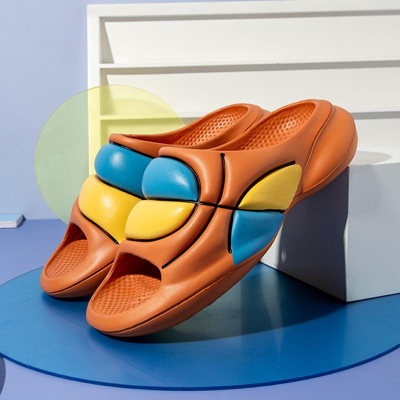 

Модные мужские модные тапочки летние легкие пляжные туфли из ЭВА с мягкой подошвой для мужчин, подходящие для улицы тапочки для взрослых, нескользящие шлепанцы для мужчин 44-45 оранжевый