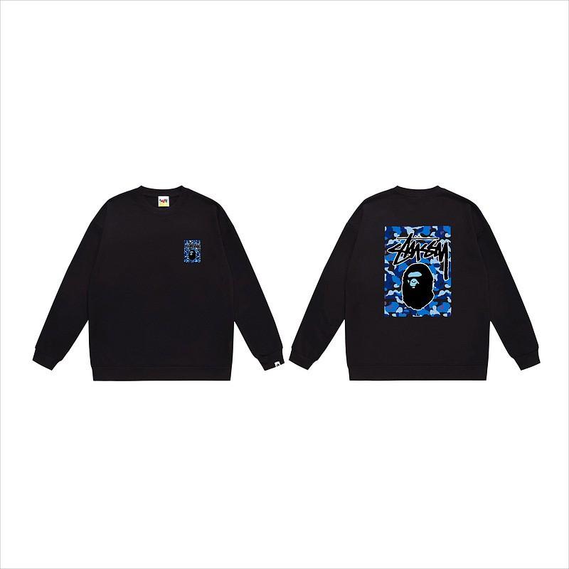 Unisex lässiger übergroßer Rundhals-Pullover mit Schriftzug-Print leichter Baumwoll-Hoodie