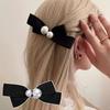Women'S Black Hair Clip French Temperament Bow Duckbill Clip Sweet Hair Accessories
