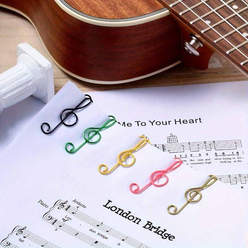 50PCS Colorful Musical Note Paperclips Cartoon Student Bookmarks Paper Clips Creative Office Supplies Folders Memo Holders