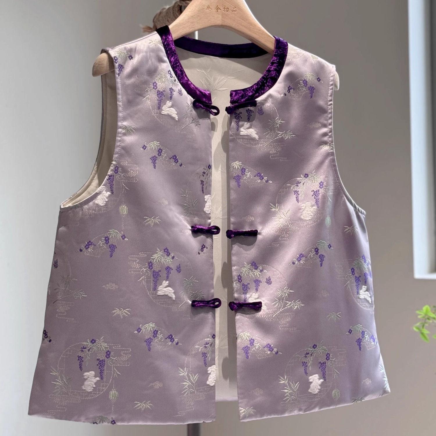 

2025 новый ранний маленький топ-майка цветной жаккардовый жилет женский 3XL