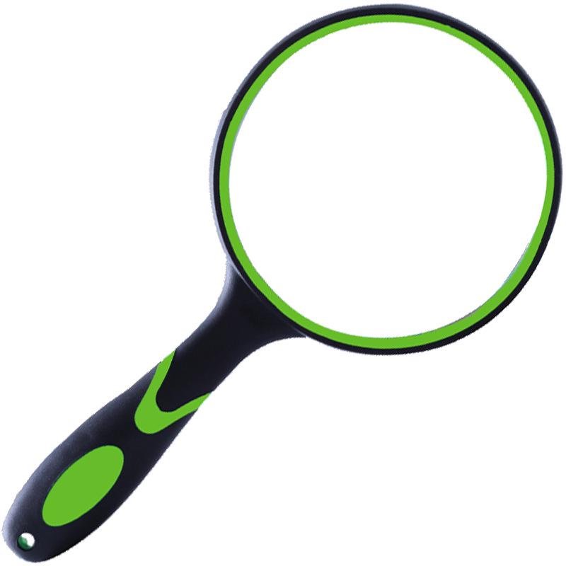 10x HD Drop-Proof White Rubber Handheld Magnifying Glass for Reading