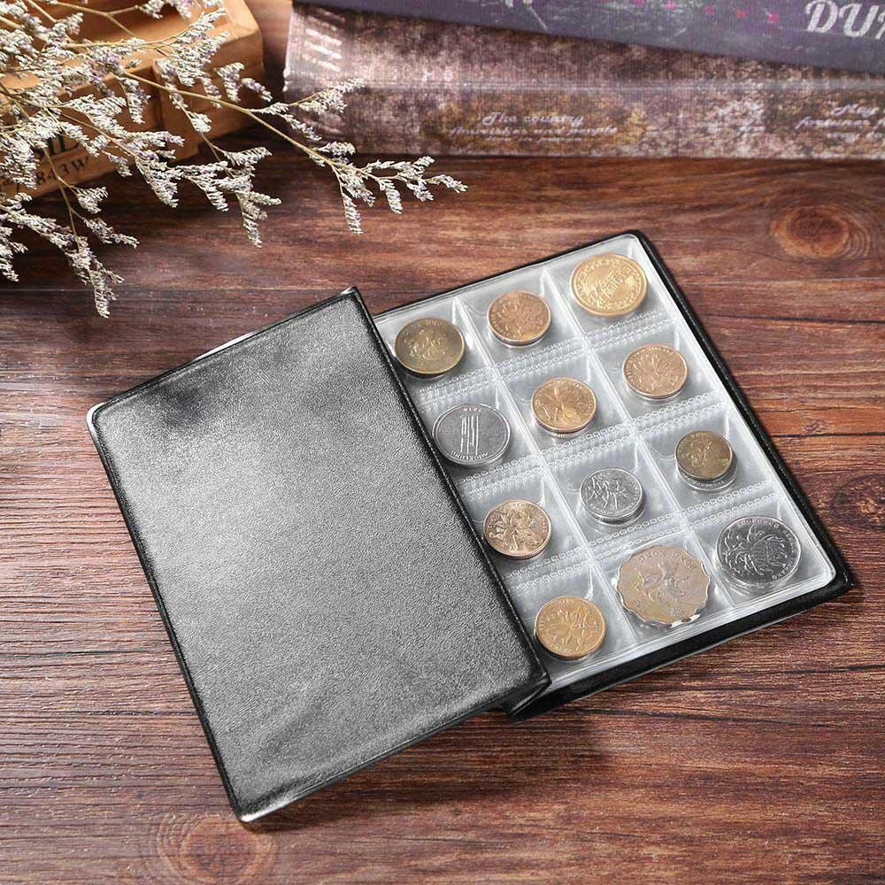 120 Coin Holder Collection Storage Money Pockets Album Book Blue