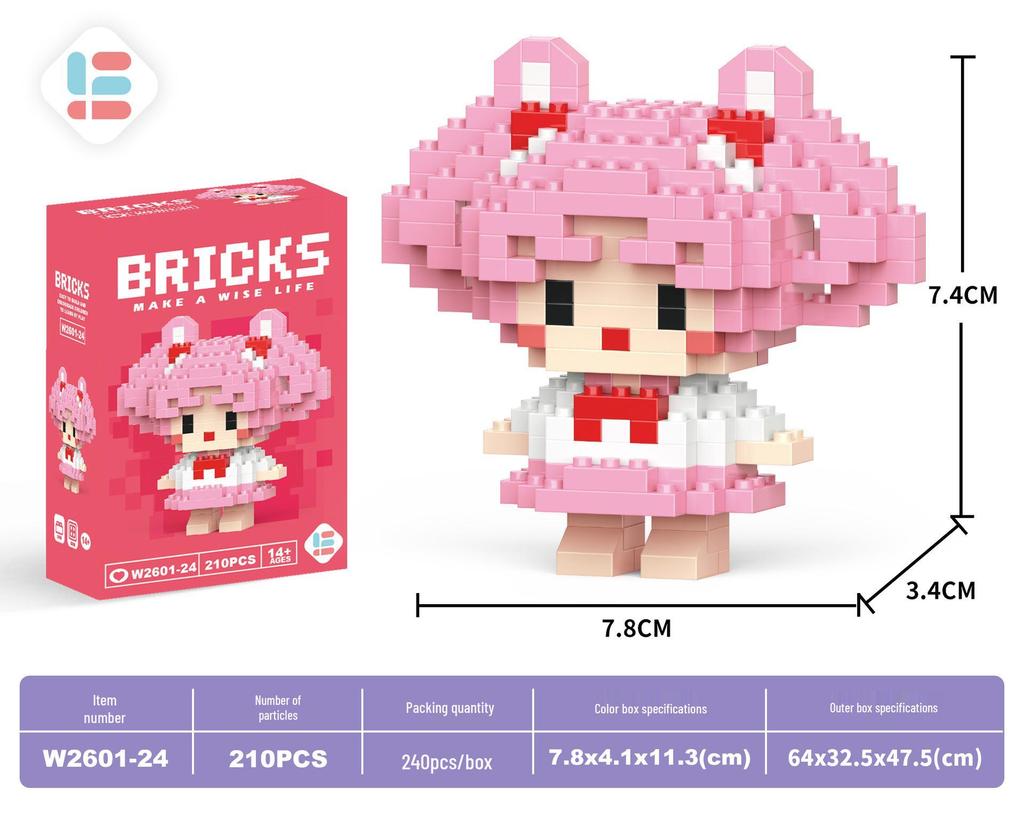 Stavebnice Santa Clause z mikročástic: 60 typů, Slepá krabička kompatibilní s Lego