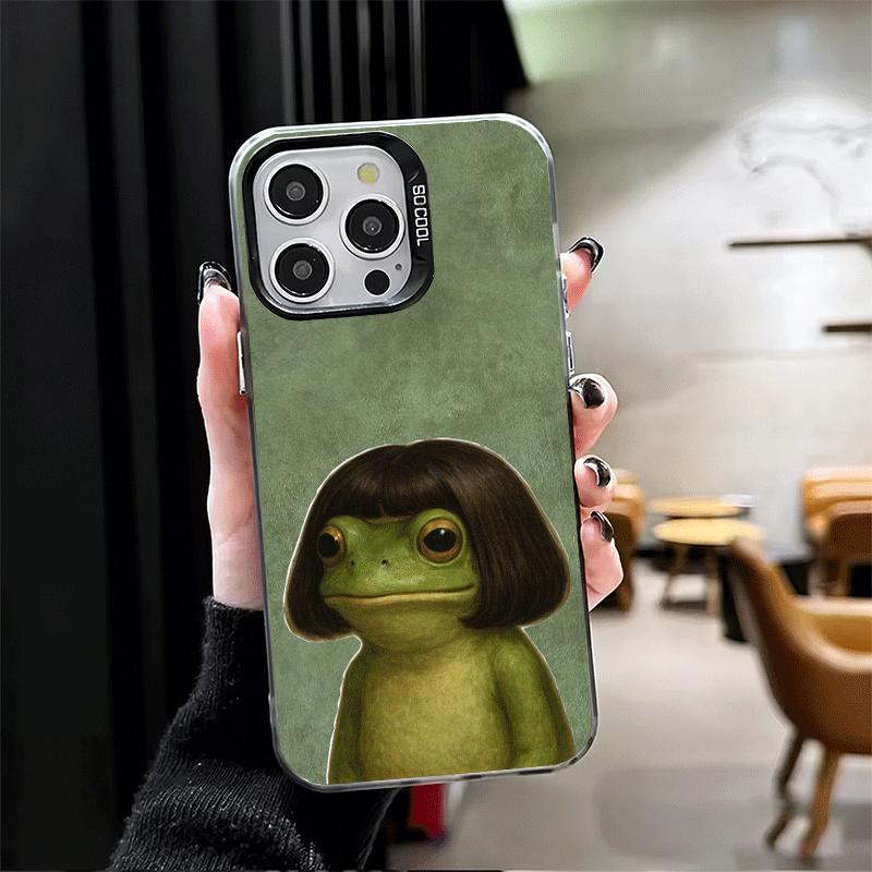 Cute Cartoon Frog Soft Phone Case for iPhone 15 16 17 Pro Max 17Air 16E 14 Plus 13 12 Mini Shockproof Cover Back Shell