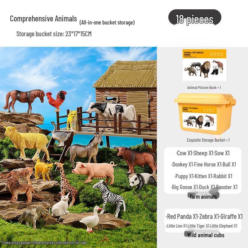 Playhouse Simulation Animal Model Toys for Early Education, Ages 1-3+ - Ideal Birthday Gift for Boys and Girls.