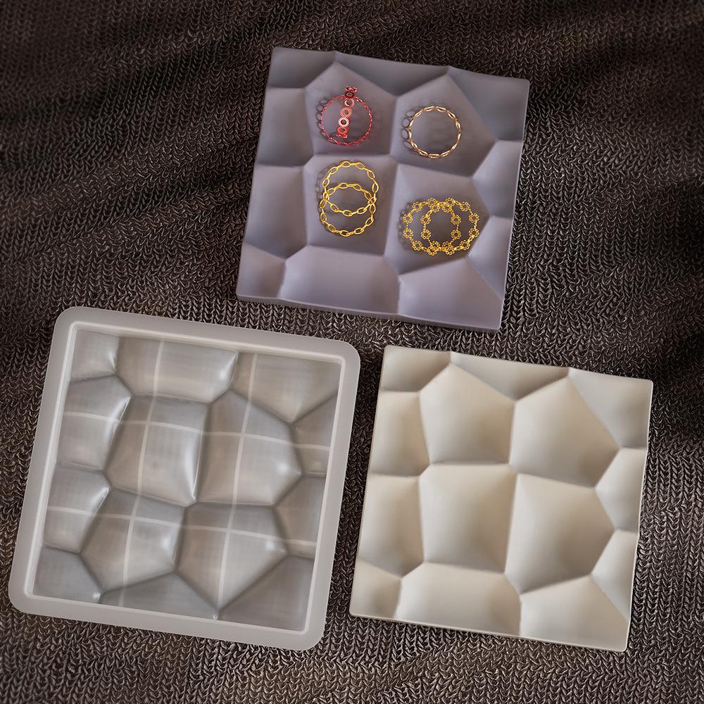 Geometric Silicone Mold for DIY Earring Display and Cement Tray