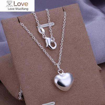 925 Stamped Silver Solid Romantic Heart Necklace for Women Fashion Designer Party Wedding Accessories Jewelry Gifts