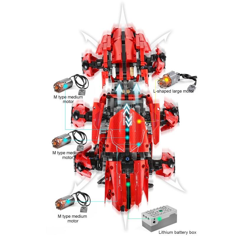 MOULD KING 20005 Technické stavební bloky APP Dálkové ovládání Robot Motorizovaný Walking Tank Model Cihly Dětské Hračky Vánoční dárek