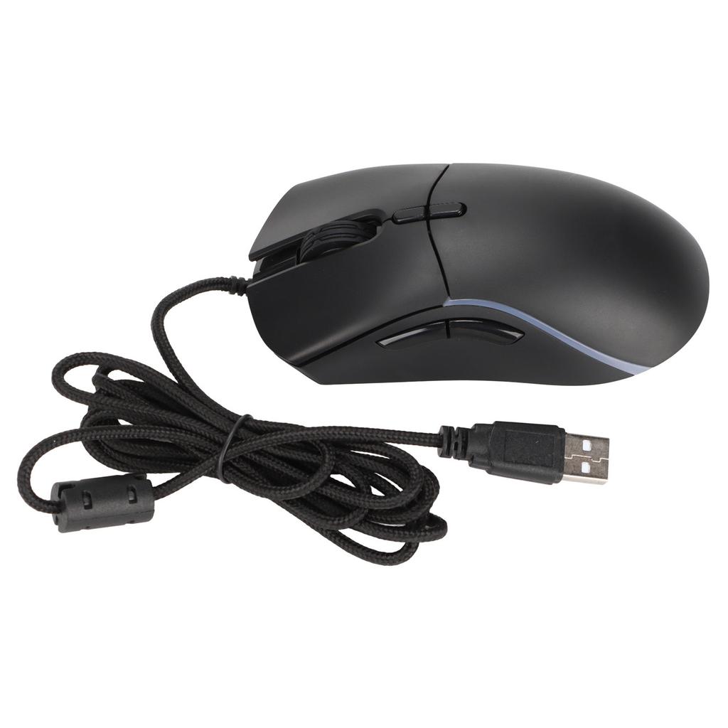 RGB Mouse 13 Lighting Modes 6 Level DPI Free Weight Design Black Ergonomic Gaming Mouse for Computer for Gaming