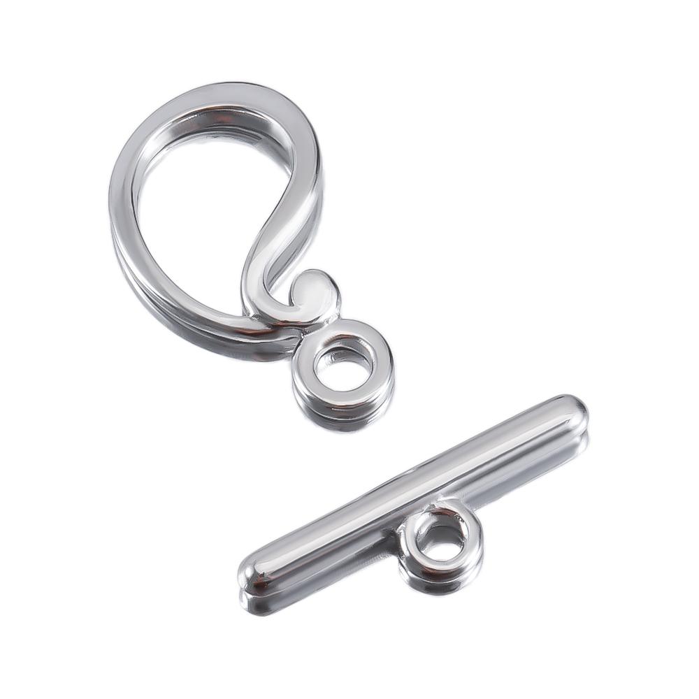 

5sets Stainless Steel Floral Pattern OT Toggle Clasps Love Heart Necklace Bracelet Buckle Connectors Jewelry Making DIY Material 5sets
