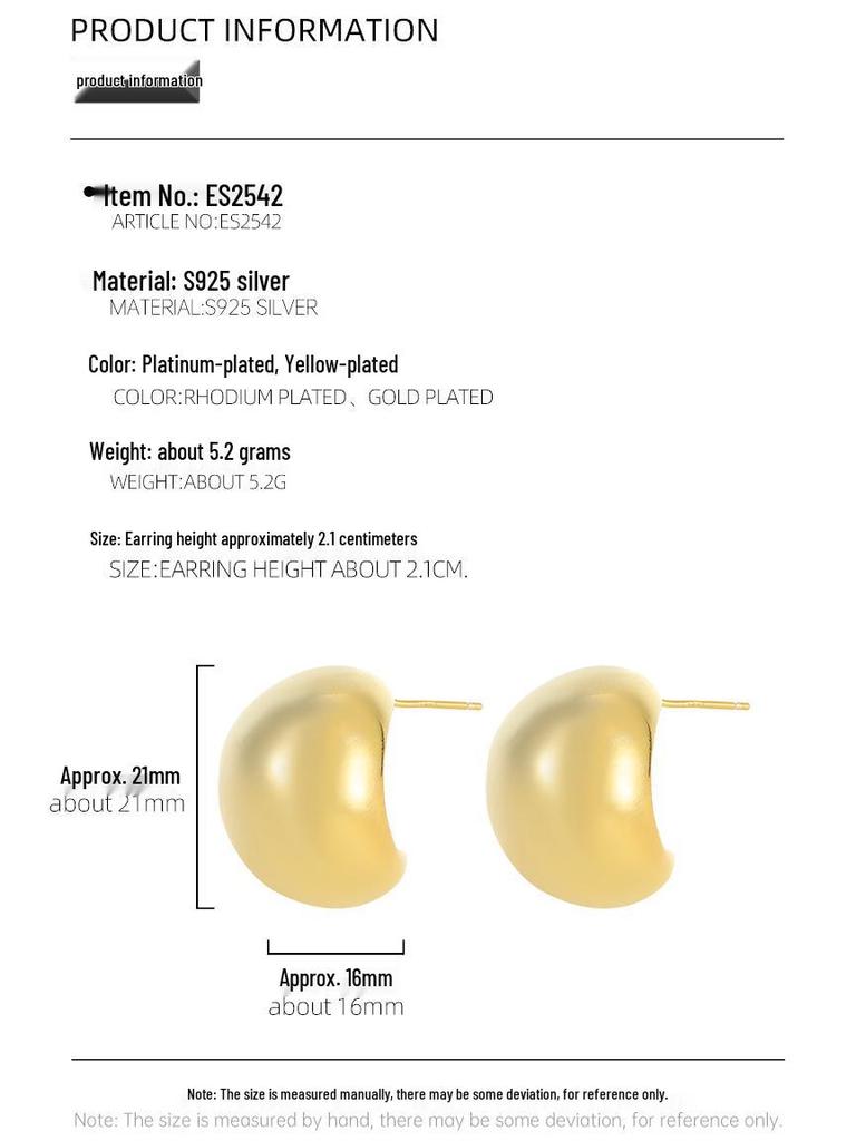 Banyan Tree S925 Silver Hollow Teardrop Earrings - Women's Smooth, Bold, High-end Fashion Statement