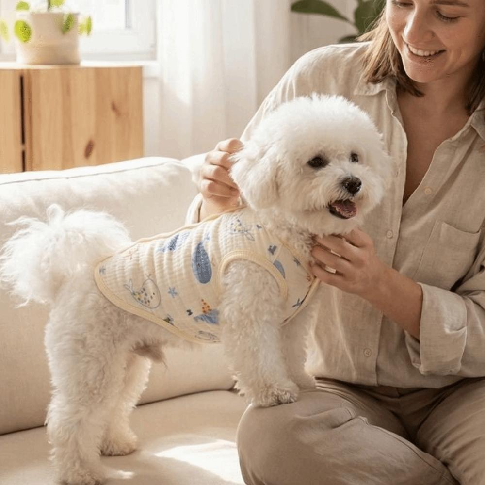 Cute Puppy Short Shirt Breathable Pet T-shirt Casual Pet Sleeveless Pullover  Spring Summer Season
