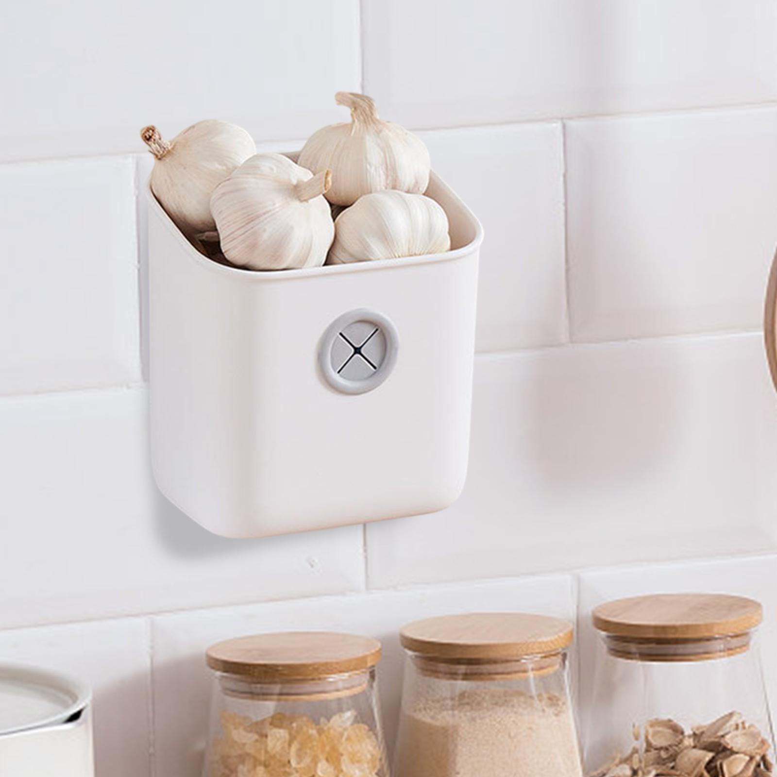 

Підвісний кошик Часник Тримач для картоплі для кухні ресторану ванної кімнати білий