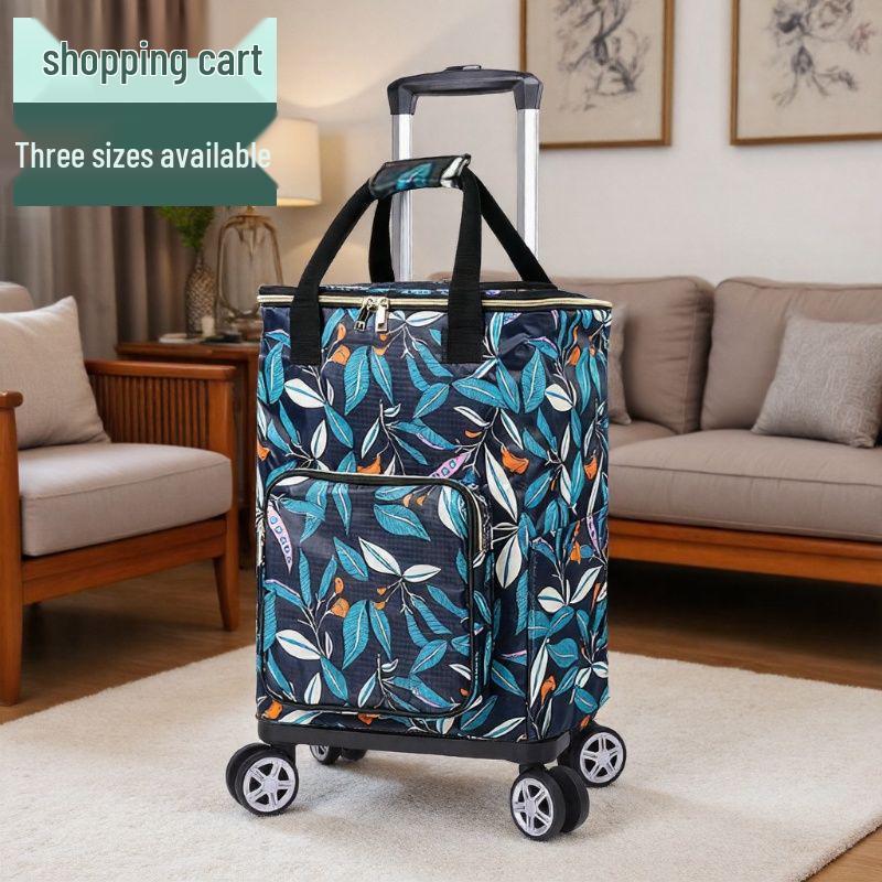 Stylish Insulated Foldable Shopping Cart with Universal Wheels