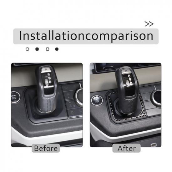 Carbon Fiber Center Console Gear Shift Panel Cover For LR Defender 90 110 20-24