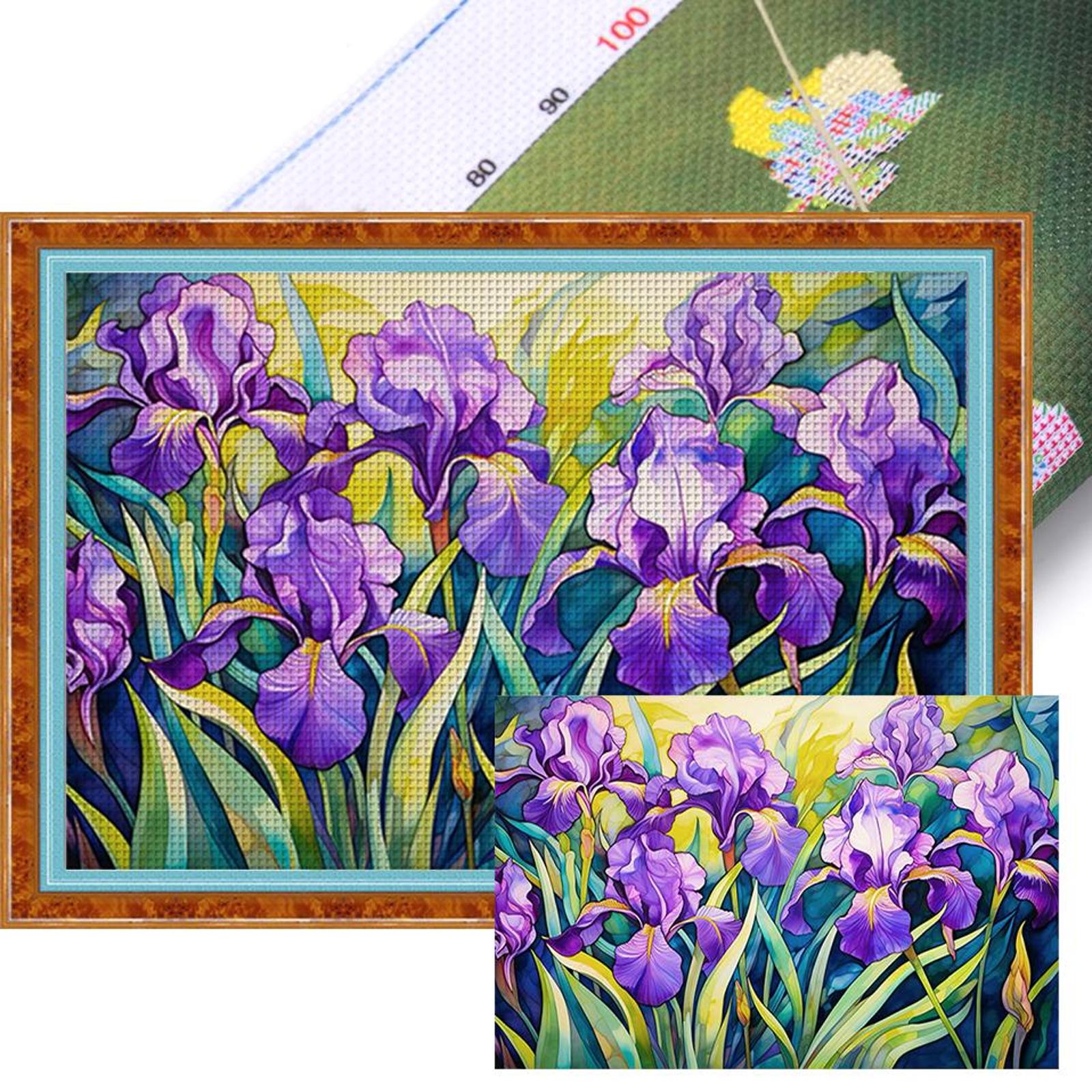 

Full Embroidery cotton Thread 11CT Printed Girl Cross Stitch Artwork 60x40cm