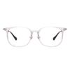 Stylish Men And Women Square Full Rim Transparent TR90 Frame With Titanium Temples Glasses Frame For Optical Prescription Lenses