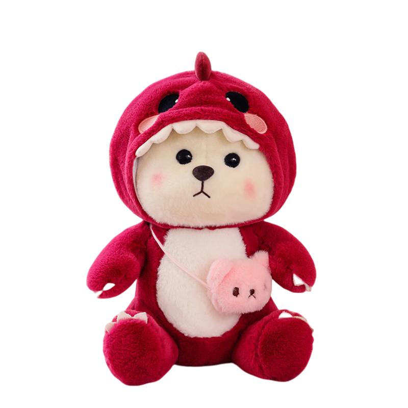 

Bear Teddy Tales Cosplay Dinosaur Plush Dolls Stuffed Toys Home Decor Gifts Kids 28cm/11.02in красный