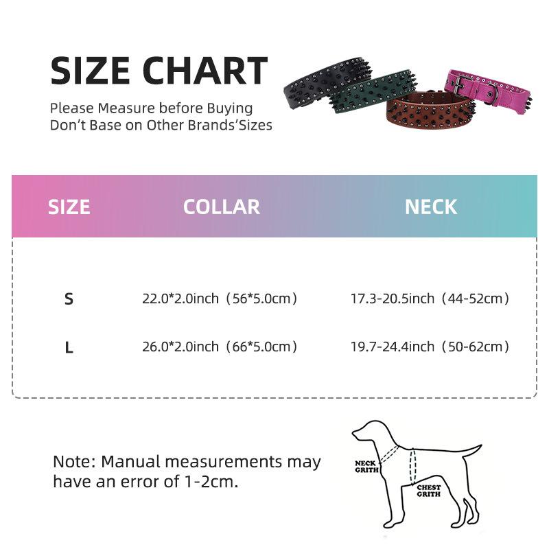Pet Collar Large Dog Punk Rivet Collar Anti Bite Spike Leather Dog Collar