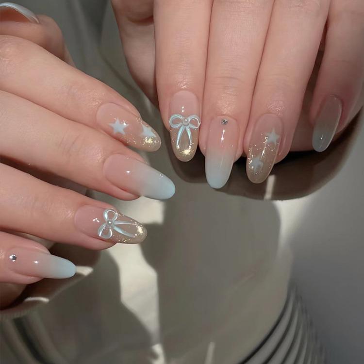 Wearing Nail Advanced Sense Spring and Summer Flash Diamond Butterfly Handmade Nail Piece Spice Girl Wearing Nail Piece