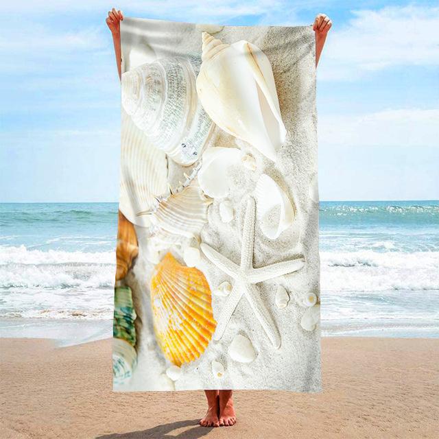 Starfish Shell Beach Towel Delicate Microfiber Kids Adults Bath Towel Outdoor Seaside Soft Blanket Living Room Home Decor Swim