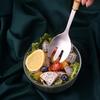 1 Stück Bambusgriff Besteck Salatgabel Löffel Besteck Spiegel Edelstahl Besteck Western Heim Küche Geschirr