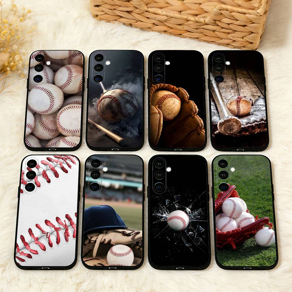 COOL B-Baseball Phone Case For Samsung A73,A21s,A22,A31,A32,A52,A53,A71,A80,Soft Black Shell