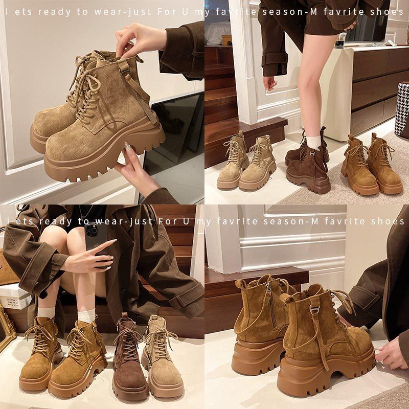 Stiefel Britischer Stil Prärie Erhöhte Plateaustiefel Martin-Stiefel Damen Herbst Western Cowboy-Stiefel 2025 Neue Rhabarberstiefel