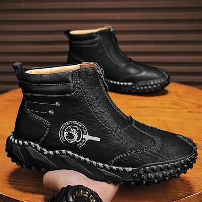 Stivali da uomo alti in pelle scarpe in peluche all'aperto scarpe in cotone taglia grande 39-46