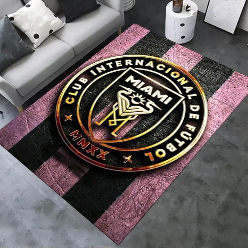 Nouveau Tapis Inter Miami CF 2025 pour Salon Chambre Maison Décoration Canapé, Tapis de Sol Antidérapant pour Jouer avec les Enfants