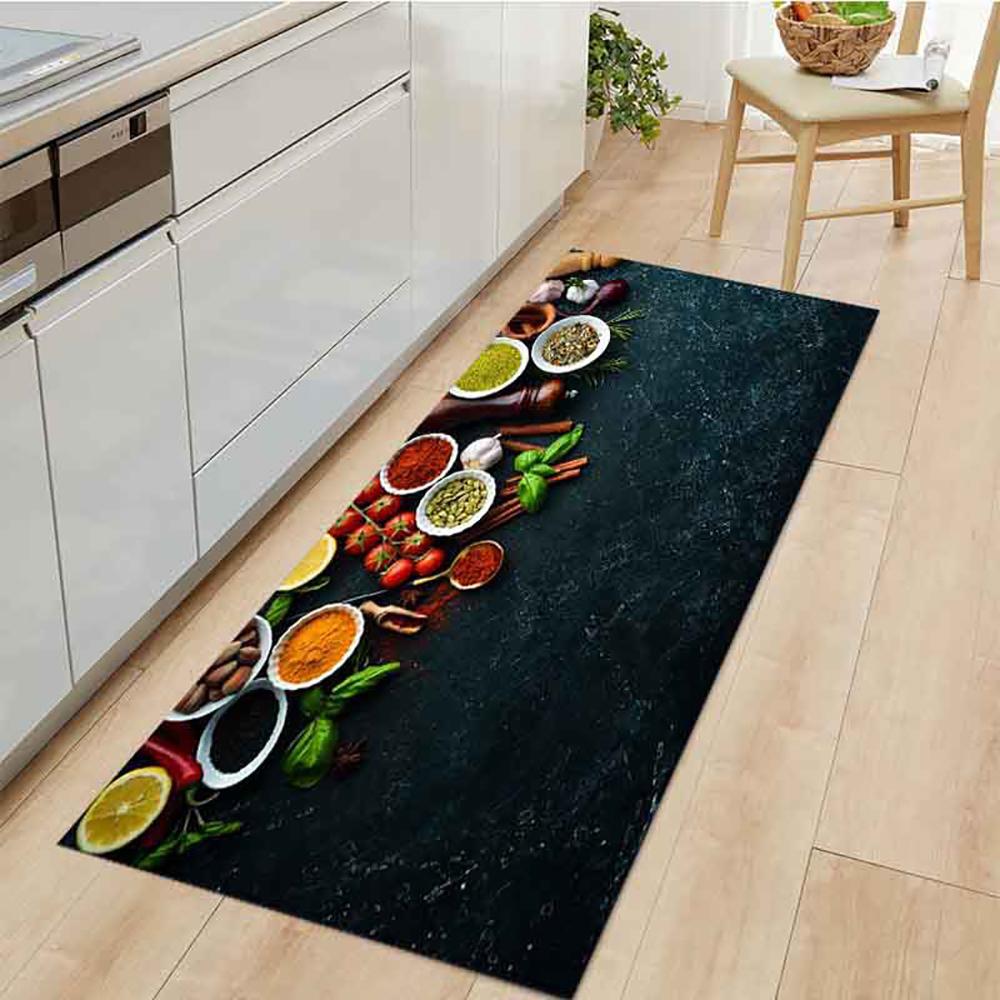 Kitchen Fruit And Vegetable Oil-Absorbing Carpet Entry Anti-Slip Mat, Home Long Strip Dirt-Resistant Blanket, Home Decor