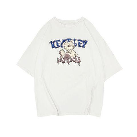 Couple short-sleeved T-shirt men's and women's summer new student Korean version loose half-sleeved top ins trendy class uniform