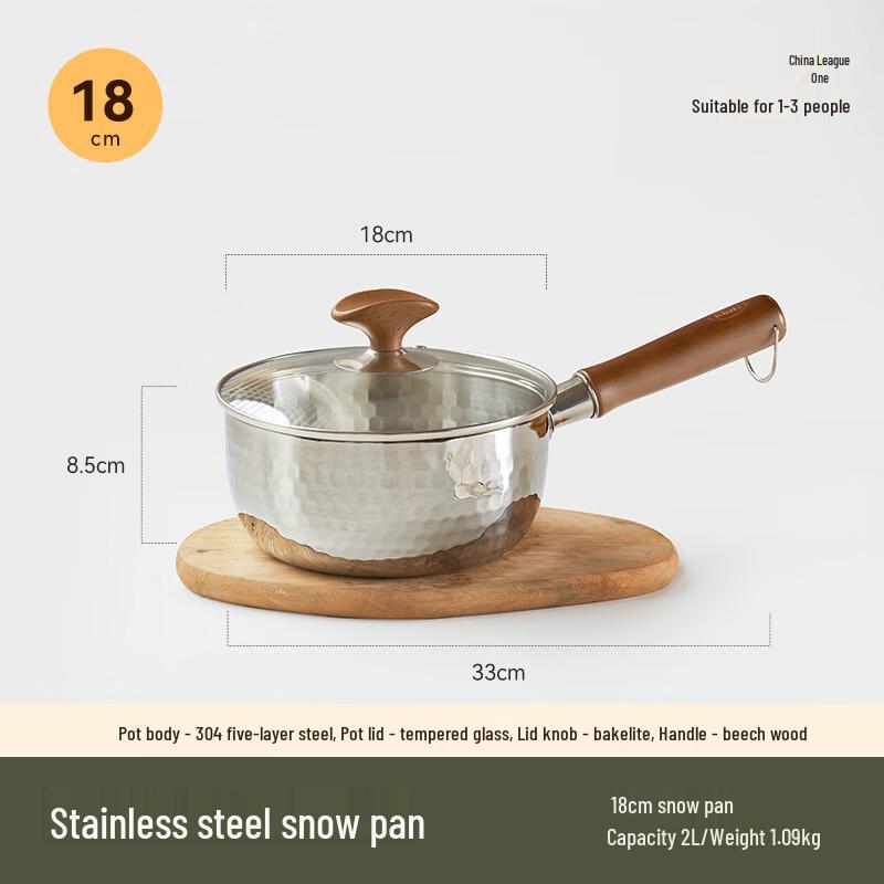 Stainless Steel Milk Pot with Glass Lid