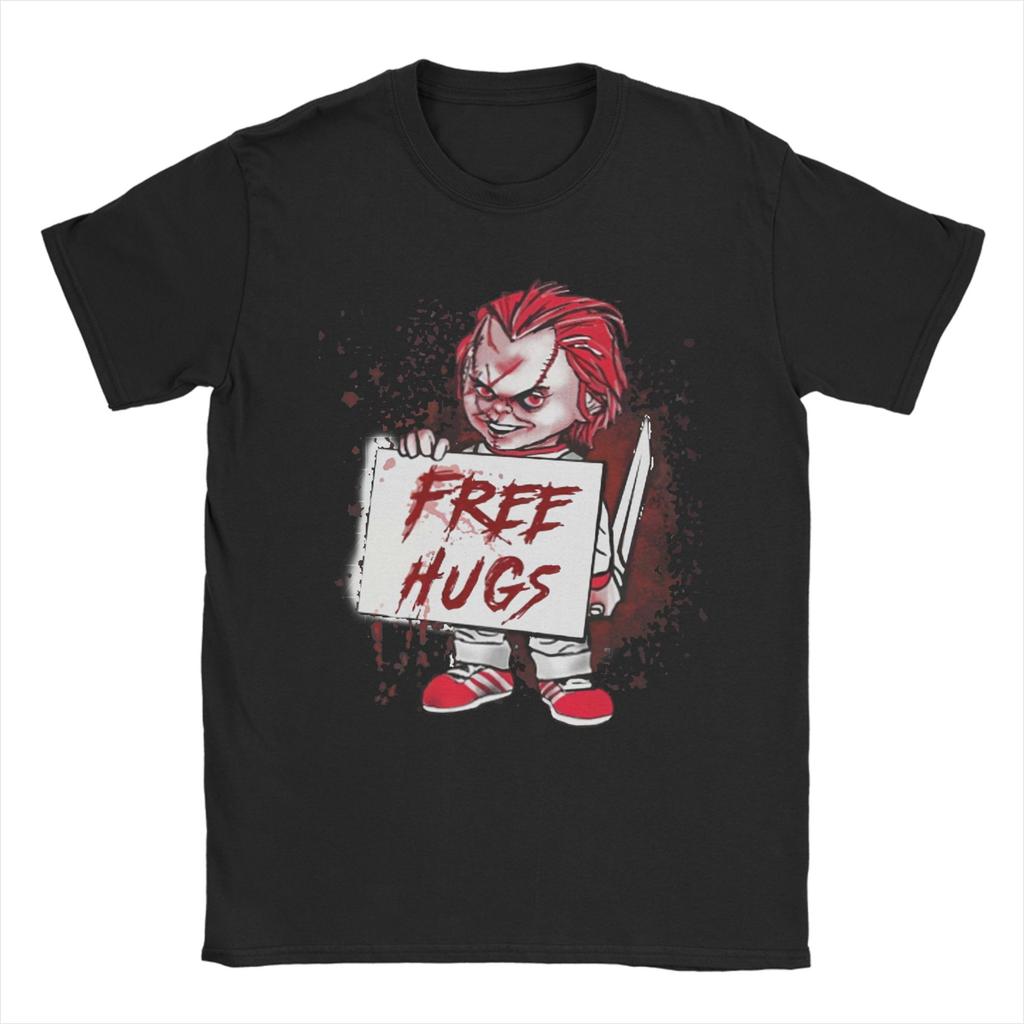 Novelty Toy Gory Chuckys T-Shirt Men's Cotton Short Sleeve Horror Movies 80s Cartoon O-neck Summer Clothes