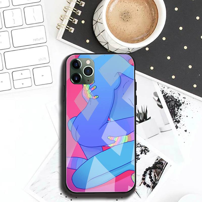 Custodia per Telefono Arte Digitale Amore Trippy Psichedelico Vetro Temperato Per iPhone 12 pro max mini 11Pro XR XS MAX 8 X 7 6S 6 Plus SE case