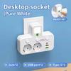 Durable 2/ 3 / 4 Plugs EU Plug Outlet Type-C Ports Universal Outlet Electrical Wall Mounted Power Strip Home Offices