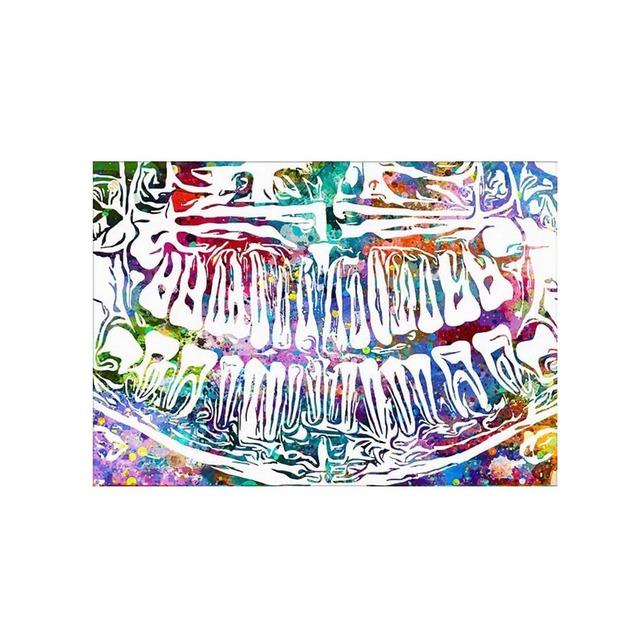 

Абстрактная картина на холсте для стоматолога, красочный зуб, смех, стоматологические постеры и принты, настенная картина для декора гостиной, без рамки 21cm×30cm NoFrame