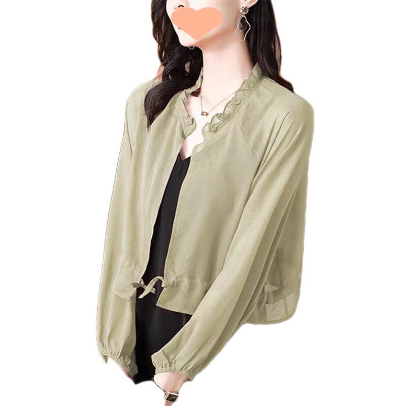 Cardigan Parasole in Chiffon: Leggero Sciarpa Estiva per Vestiti Canottiera, Giacca Corta Larga Modellante.