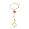 Salircon Exquisite Sweet Butterfly Flower Finger Bracelet for Women Retro Drip Oil Flower Charm Bracelets Jewelry Hand Accessory