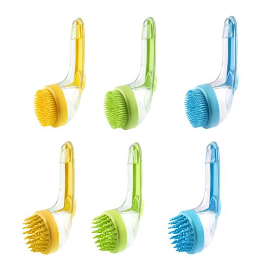 Kartáč na koupání pro domácí mazlíčky Dávkovač mýdla a šamponu Masážní mycí houba pro psy a kočky s dlouhou a krátkou srstí