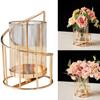 Non-slip Metal Glass Candle Holder Detachable Desktop Decorative Vase  Flower Arrangement