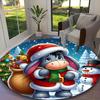 [Mickey Mouse Sailor Suit Blue Floral Printed Carpet] Non-slip Office Rug, Cozy Round Carprt for Living Room Use, Soft Home Sofa Chair Mat