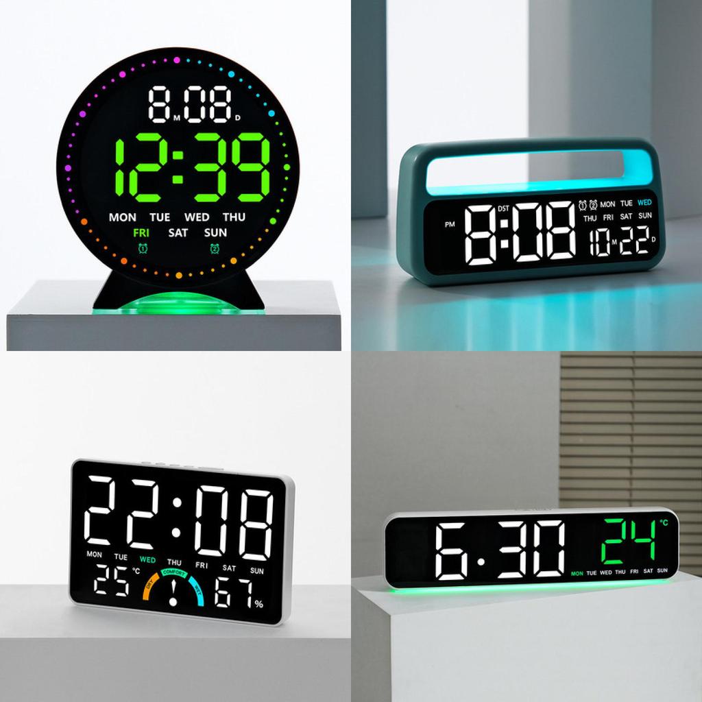 Modern Minimalist Led Digital Alarm Clock With Calendar And Night Light For Bedroom Decor