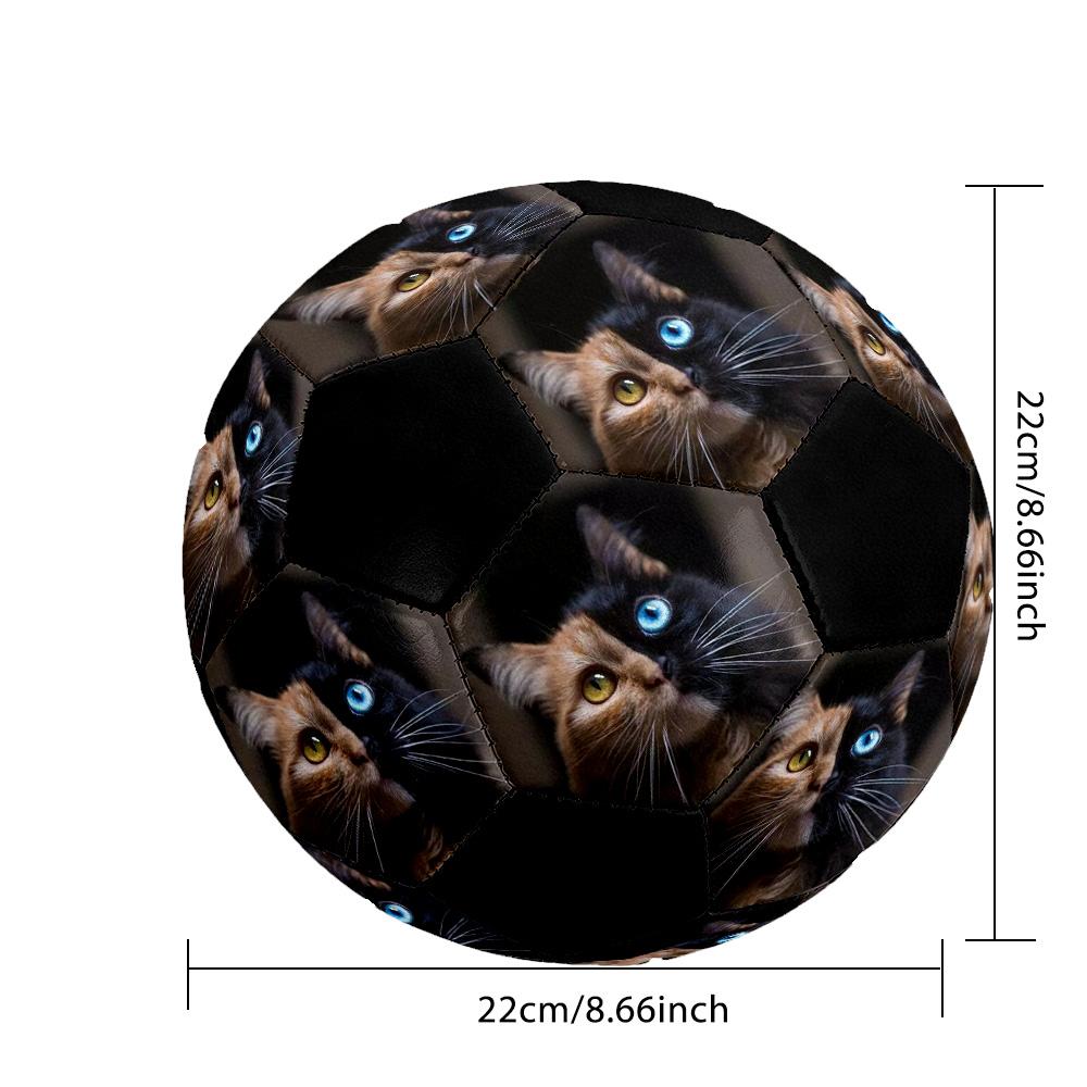 Cat Portrait Customizable photos Size 5 Soccer football Machine Sewn Indoor/Outdoor Training and Matches Customize Exclusive Personalized Name