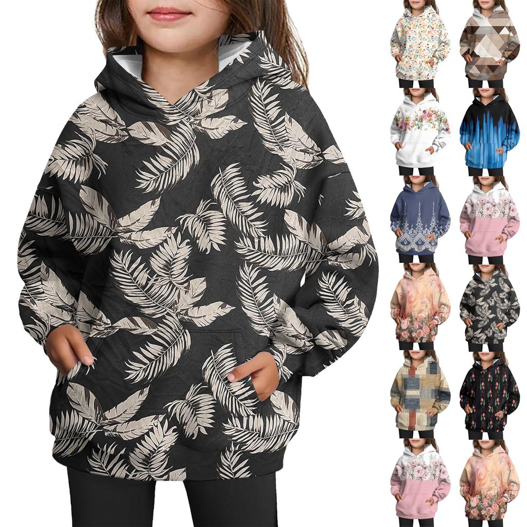 Girls' Hooded Tie-Dye Sweatshirt - Pullover Print Top