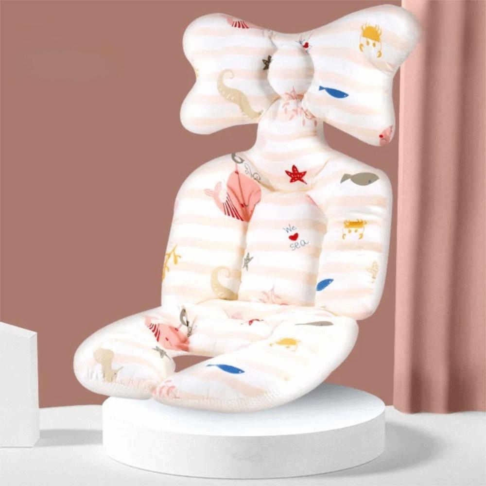 Cartoon Printed Baby Stroller Cushion Comfortable Dining Chair Cotton Pad  Travel Essential