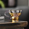 100ml Small Capacity Elegant Pink Butterfly Glass Mug Curved Handle Clear Coffee Tea Cup High Borosilicate Glass Cup Drinkware