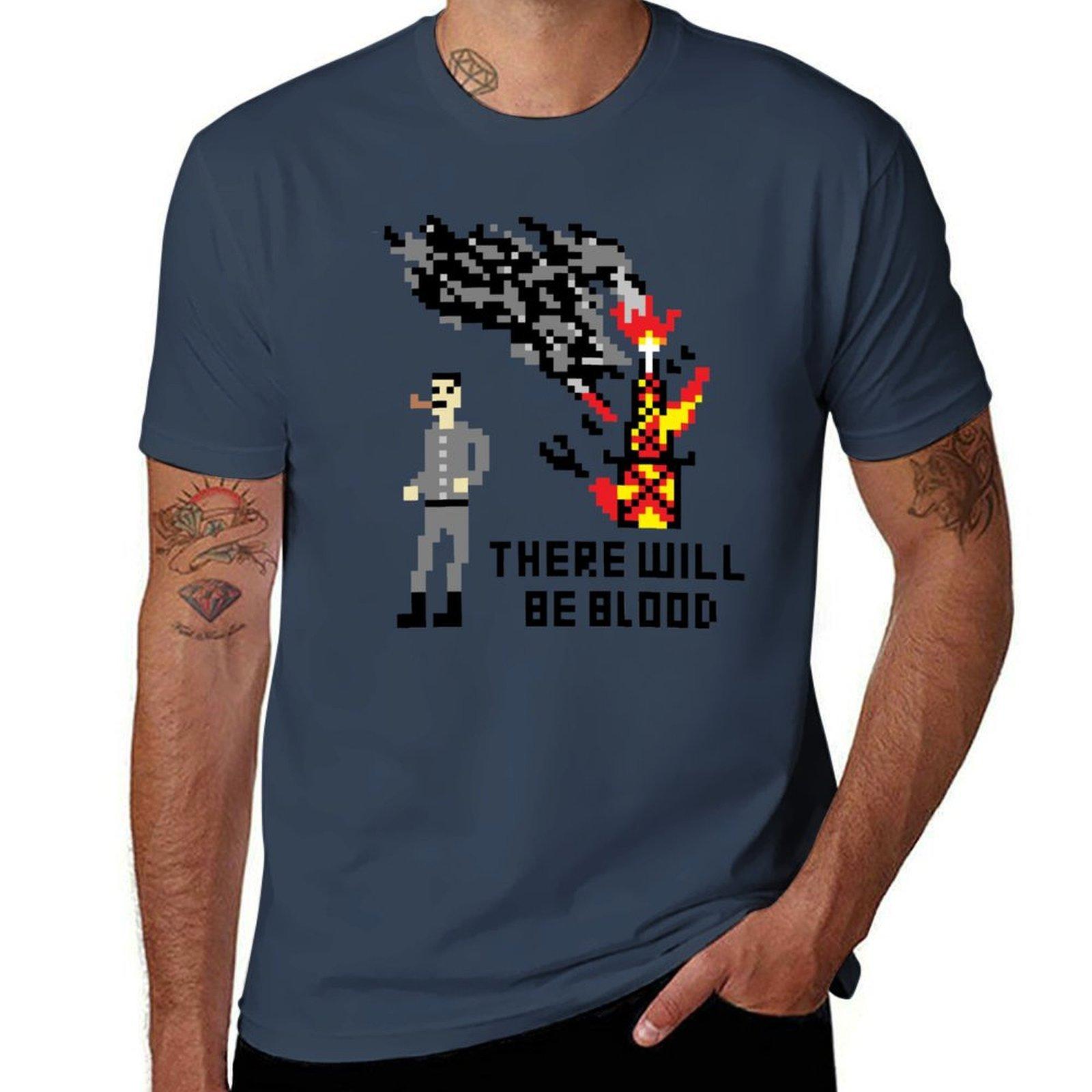 There Will Be Blood Pixel Tshirt Basic Short Sleeve Tshirt For Unisex S